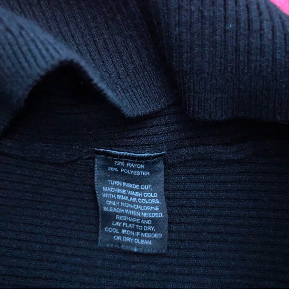 White House Black Market (WHBM) Black Button Detail Turtleneck Sweater - Picture 9 of 9